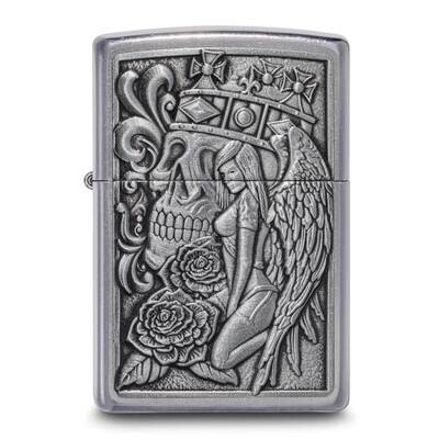 Zippo Street Chrome Skull and Angel Emblem Design Lighter GM25737, MPN: GM25737,