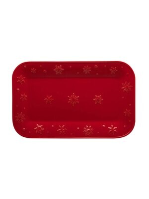 Bordallo Pinheiro Pinheiro Snow Flakes Platter Red 65006559, MPN: 65006559, 5600876071705