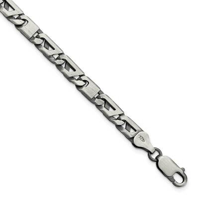 Brushed Link Bracelet Sterling Silver Antiqued QG5728-8.25, MPN: QG5728-8.25, 191101770111