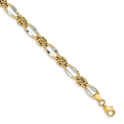 Leslie&#39;s Fancy Link Bracelet 14k Gold Rhodium-plated HB-LF1316-7.5, MPN: LF1316-7.5, 191101745041