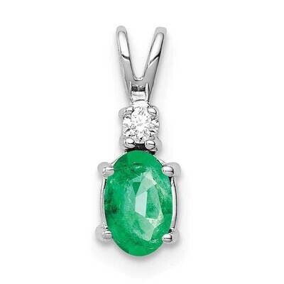 6x4mm Oval Emerald Diamond pendant 14k White Gold XP1003E_AA, MPN: XP1003E_AA, 883957170947