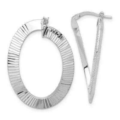 Sterling Silver Rhodium-plated DC Hoop Earrings E3-RHODIUM