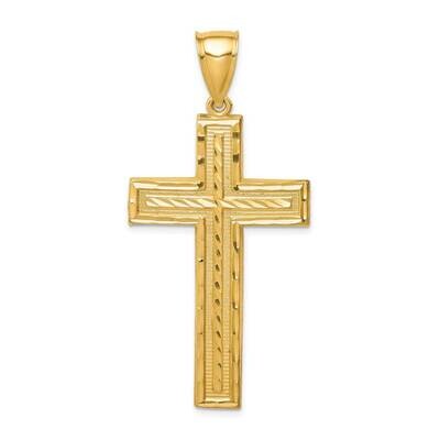 Cross Pendant 14k Gold Diamond-cut XR1825, MPN: XR1825, 886774013633
