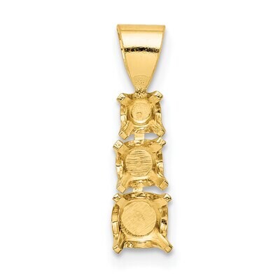 Round 3-Stone 1.00ct. Pendant Setting 14k Yellow Gold YG952, MPN: YG952,