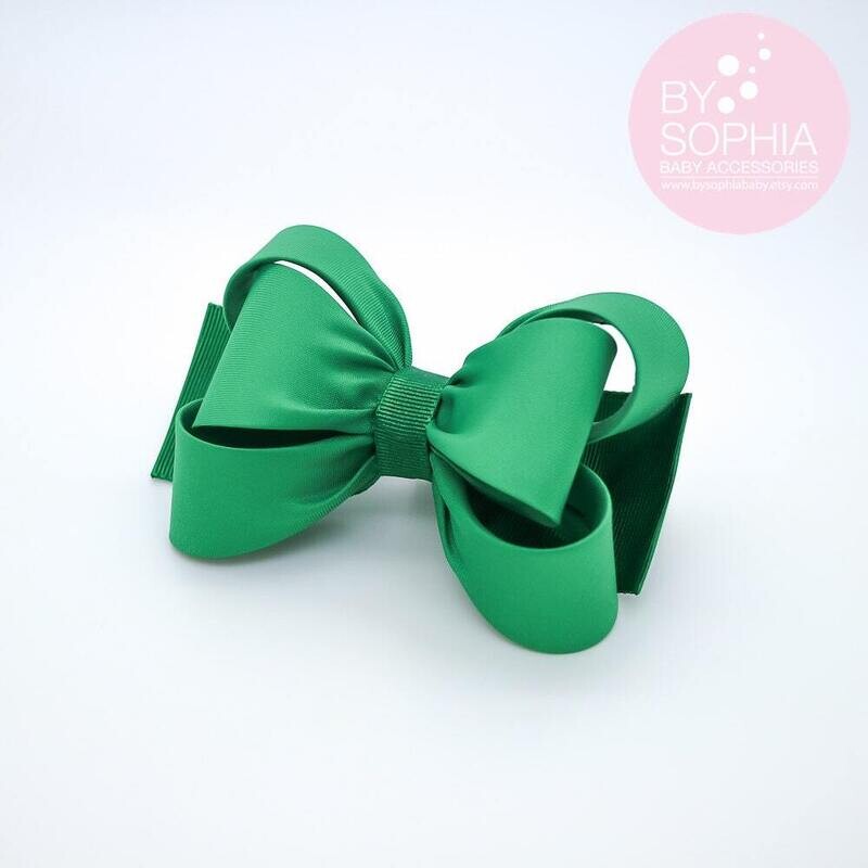 Green Bow Hair Clip Green Girls Hair Clip Big Bow Hair Clip Toddler Hair Clip Girls Bow Hair Clip B…