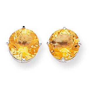 Citrine Diamond Round Stud Earrings 14k Gold XE76WCI, MPN: XE76WCI, 883957099583