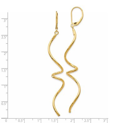 Leslie&#39;s Dangle Leverback Earrings 14k Gold Polished Twisted HB-LE1686, MPN: LE1686, 191101760174