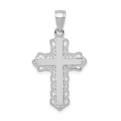 Lace Trim Cross Pendant 10k White Gold 10C4184W, MPN: 10C4184W, 63721815322