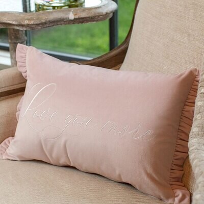 Crown Love You More Velvet Dcor Pillow with Ruffle White DP878