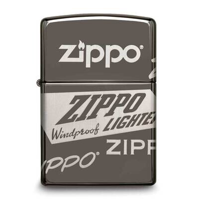 Zippo Logo Design Black Ice Lighter GM25926, MPN: GM25926, 191693114515