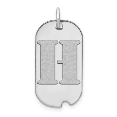 Letter H Initial Dog Tag Pendant 14k White Gold Polished YC1439WH, MPN: YC1439WH, 196904088203