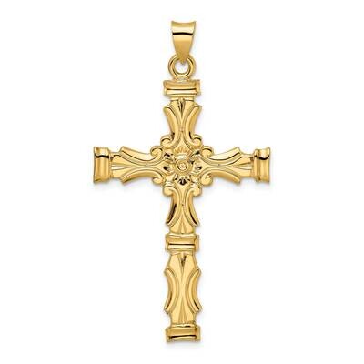 Solid Fancy Design Cross Pendant 14k Gold Polished XR1894, MPN: XR1894,