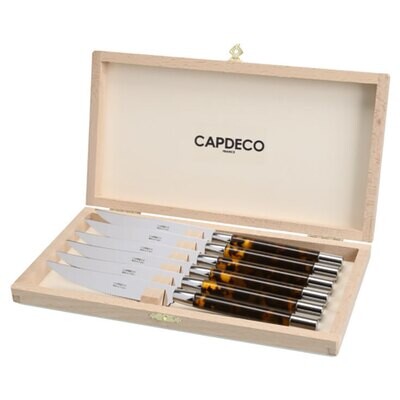 Capdeco Conty Tortoise Set of 6 Steak Knive CON54-6KS, MPN: CON54-6KS, 3700922738964