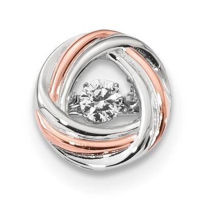 Rose-tone Vibrant Swar Zircon Chain Slide Sterling Silver Platinum-plated QP4933, MPN: QP4933, 8867…