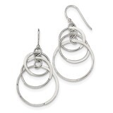 Dangle Shepherd Hook Earrings Sterling Silver Polished QE12080, MPN: QE12080, 886774749372