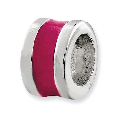 Hot Pink Enameled Spacer Enhancer Sterling Silver QN167, MPN: QN167, 191101279270