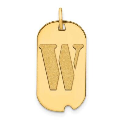 Letter W Initial Dog Tag Pendant 14k Gold Polished YC1439W, MPN: YC1439W, 196904084243