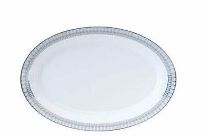 Deshoulieres Arcades Grey &amp; Shiny Platinum Oval Platter 030394, MPN: 30394, 3104363010755