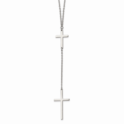 Cross Dangle Slip on Necklace Stainless Steel Polished SRN1849-30 by Chisel, MPN: SRN1849-30, 19110…