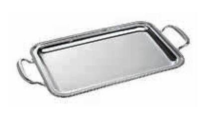 Ercuis Lauriers Rectangular Serving Tray With Handles 25.625 x 19.625 Inch Silver Plated F51L450-65…