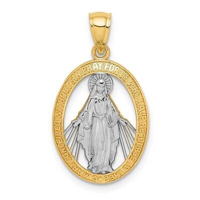 Polished Miraculous Metal Pendant 14k White Gold Rhodium C4712, MPN: C4712, 883957845999