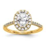 Oval Halo Engagement Lab Grown Diamond Si1/Si2, G H I, Semi-Mount Ring 14k Gold RM2058E-100-7YLG, M…