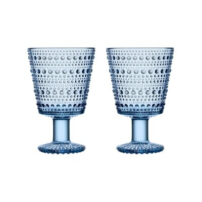 iittala Kastehelmi Universal Glass 8.75 oz. Aqua Set of 2, MPN: 1051134, 6411923667005