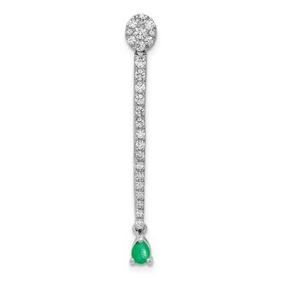 Teardrop Emerald Fancy Pendant 14k White Gold Diamond PM3882-EM-060-WA, MPN: PM3882-EM-060-WA,