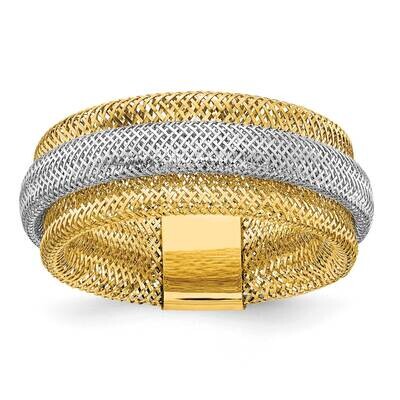 Leslie&#39;s Textured Stretch Ring 14k Two-tone Gold Polished HB-LR104, MPN: LR104, 191101880759