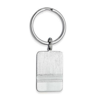 Kelly Waters Satin Key Ring with Polished End Rhodium-plated KW700, MPN: KW700,