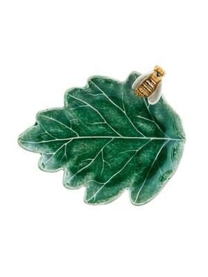 Bordallo Pinheiro Pinheiro Countryside Leaves Oak Tree Leaf with Bee 14 cm Decorated, MPN: 65024052…