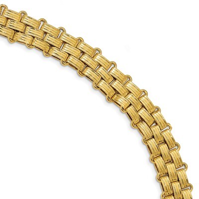 Leslie&#39;s Basket Weave Fancy Bracelet 8 Inch 14k Gold Polished HB-LF991-8, MPN: LF991-8, 191101762741
