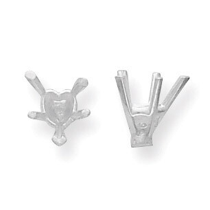 Heart Tapered 5-Prong V-End With Pad .25Ct. Setting 14k White Gold WG269-1, MPN: WG269,
