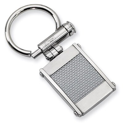 Brushed and Polished Grey Carbon Fiber Key Ring - Stainless Steel SRK103 by Chisel, MPN: SRK103, 88…