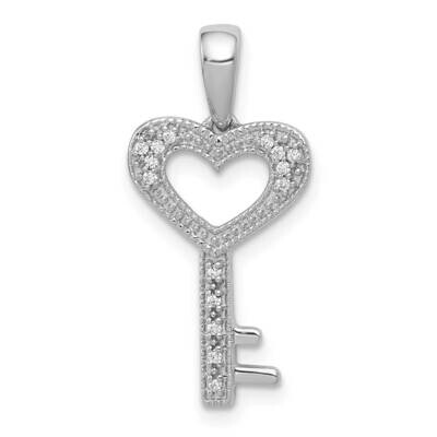 1/20Ct. Diamond Heart Key Pendant 14k White Gold PM4941-005-WA, MPN: PM4941-005-WA, 883957145549