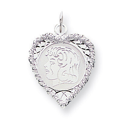 Engravable Girl Disc Charm Sterling Silver QM326/18