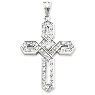 CZ Cross Pendant Sterling Silver QP1487