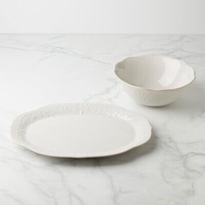 Lenox French Perle White 2-Piece Serveware Set 894101, MPN: 894101, 194372021982