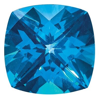 Topaz Kashmir Blue 8mm Cushion Checkerboard Gemstone TP-0800-CUX-KB, MPN: TP-0800-CUX-KB,