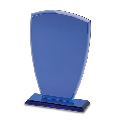 Large Sheild Blue Glass Trophy GM14628, MPN: GM14628, 47105042788