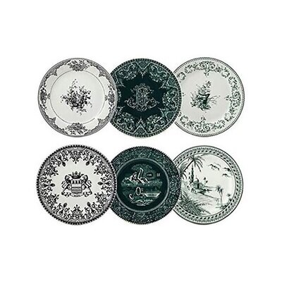 Gien Les Depareillees Green Dessert Plates Assorted 1841B6AD26, MPN: 1841B6AD26, 840769030029