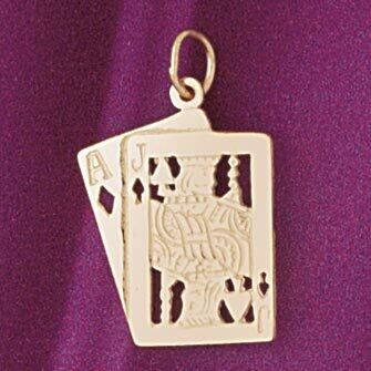 Dazzlers Jewelry Ace Jack Pendant Necklace Charm Bracelet in Yellow, White or Rose Gold 5446, MPN: …