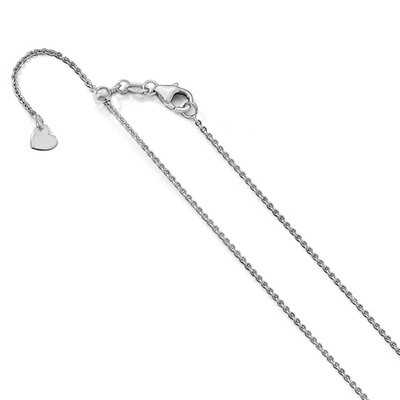 Leslie&#39;s 1.25 mm Flat Cable Adjustable Chain 22 Inch 14K White Gold HB-1280-22, MPN: 1280-22, 19110…