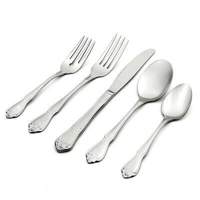 Oneida True Rose 45 Piece Flatware Set Service For 8 B552045D, MPN: B552045D, 749956132303