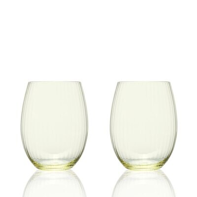 Caskata Quinn Optic Tumbler Set of 2 Citrine GL-OTUMBLER-5, MPN: GL-OTUMBLER-5, 817325010504