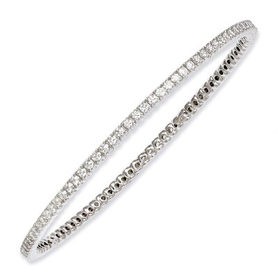 93 Stone Diamond Bangle Sterling Silver Rhodium-plated QB663, MPN: QB663, 886774298337