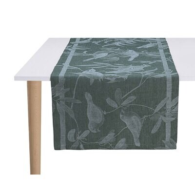 Le Jacquard Francais Runner Voliere Green 100% Linen 20 x 59 Inch 28267, MPN: 28267, 3660269282677