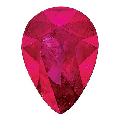 Ruby 5X3mm Pear AA Quality Gemstone RU-0503-PSF-AA, MPN: RU-0503-PSF-AA,