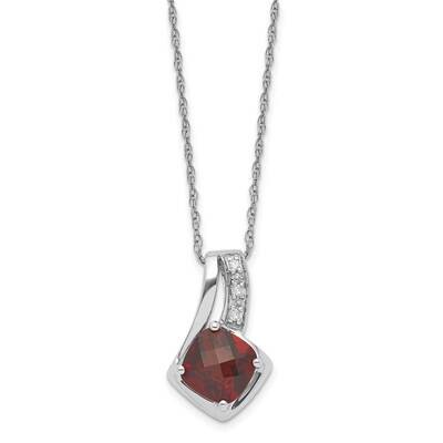 10k Gold White Gold Garnet and Diamond Necklace PXS2299/GA-0WBS53