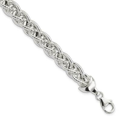 Textured Fancy Oval Link 7.5 Inch Bracelet Sterling Silver Polished QG5840-7.5, MPN: QG5840-7.5,